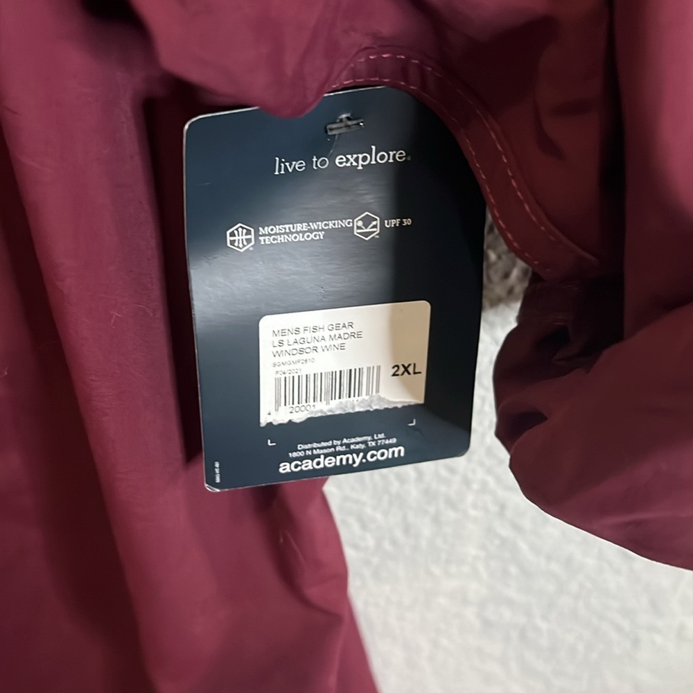Magellan Outdoors Fish gear size 2XL maroon long sleeve NWT - Picture 4 of 6